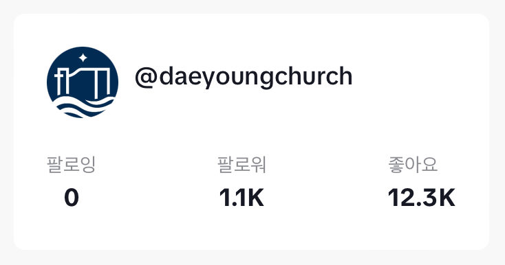교회 이름으로 플랫폼 운영하는 것은 쉬운 일이 아니다. 팔로워 1.1K 까지 5년이 걸렸다. 하지만 좋아요와 컨텐츠 인게이지먼트는 상당히 높은 비율을 가지고 있다.